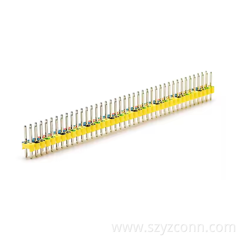 2.54mm Pitch Pin Header Dual Row Straight SQ0.64mm H2.5mm 21P-240P Colour (4) 2.54mm Pitch Pin Header Dual Row Straight SQ0.64mm H2.5mm 21P-240P Colour (4)